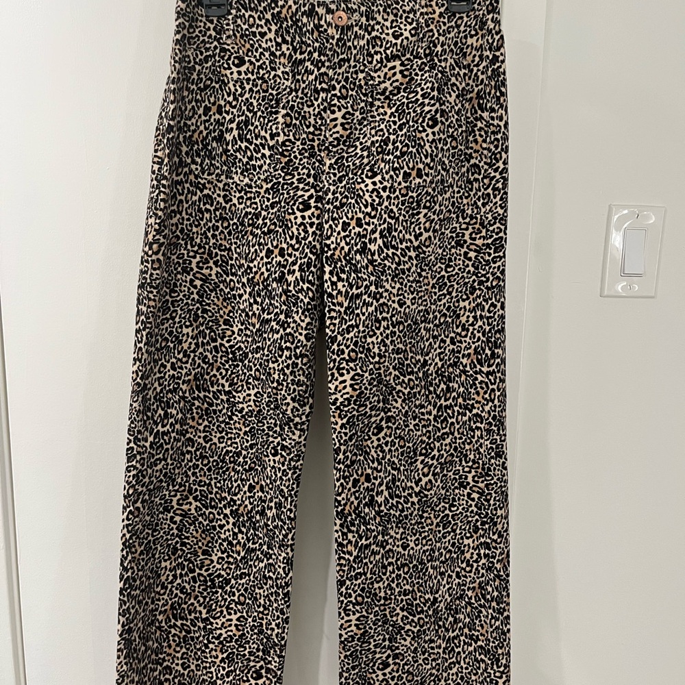Leopard Print Wide-Leg Pants
